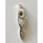 Pendant Silver Goddess with Faceted Amethyst 